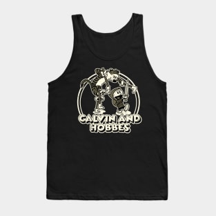 Drawing retro Vintage 80s and 90s Calvin and Hobbes Ninja Warrior Tank Top